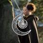 BEKECH Outlander Inspired Jewelry Sassenach Gift Crescent Moon Charm Scottish Thistle Pendant Necklace Sassenach Scottish Outlander Gift