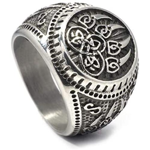 Gungneer Celtic Bear Paw Viking Berserker Spirit Mens Stainless Steel Ring Men Women Norse Protection Jewelry…