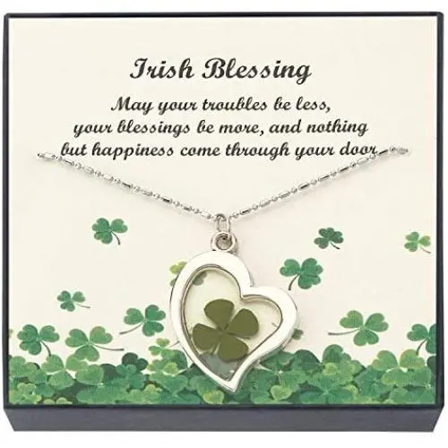 Beads & Pearls Jewelry Stainless Steel Shamrock Four Leaf Clover Charm Pendant Necklace for Women | St Patricks Day Gifts, 18'' + 2'' Extender Beads & Pearls Jewelry Stainless Steel Shamrock Four Leaf Clover Charm Pendant Necklace for Women | St Patricks Day Gifts, 18'' + 2'' Extender