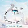 PLATO H S925 Sterling Silver Fox Animal Sets Crystals for Women Teen Girl