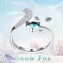 PLATO H S925 Sterling Silver Fox Animal Sets Crystals for Women Teen Girl PLATO H S925 Sterling Silver Fox Animal Sets Crystals for Women Teen Girl