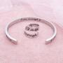 misola Women Inspirational Bracelets Ring Suit Gifts for Best Friend Personalized Stainless Steel Adjustable Twist Gift for Birthday Graduation Jewelry