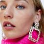 Boho Statement Earrings New Designs Square Crystal Fashion with Dangling Rhinestone Costume Geometric Colorful Jewelry Drop Dangle Stud Earring Shine Jewelry for Women Girls