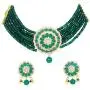 Sukh Collection Jewellery Crystal Elements CZ Stone Floral Shape Indian Bollywood Traditional Necklace Set for Women Wedding Sukh Collection Jewellery Crystal Elements CZ Stone Floral Shape Indian Bollywood Traditional Necklace Set for Women Wedding