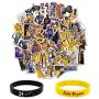 Vinyl Etchings Luxury Box Set of Silicone Bracelet (1Black Metallica Rubber Bracelet + 5 Colors +1 Metal Ring) Sports Bracelets Wristbands Black Mamba No.24 Kobe Bryan Lakers Legend
