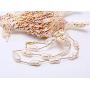 JYX Pearl Tin Cup Station Necklace White Baroque Freshwater Cultured Pearl Necklace