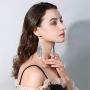 GIMEFIVE Gold Sequin Earrings Lightweight Metal Mesh Grid Tassel Drop Dangle Earrings Long Hook Earrings Women Girls