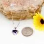 Uloveido Fashion Crystal Heart Necklace Double Heart Pendant Platinum Plated Wedding Valentines Necklace for Her Y1109
