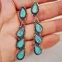 D.Rosse Unique Indian Ethnic Long Retro Turquoise Link Teardrop Dangle Drop Earrings Boho Gypsy Geometric Waterdrop Vintage Silver Stud Earrings for Women Girls Statement Jewelry D.Rosse Unique Indian Ethnic Long Retro Turquoise Link Teardrop Dangle Drop Earrings Boho Gypsy Geometric Waterdrop Vintage Silver Stud Earrings for Women Girls Statement Jewelry