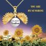Sterling Silver Sunflower Urn Necklace for Ashes You are My Sunshine Pendant Cremation Jewelry for Ashes of Loved Ones Keepsake