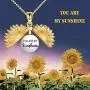 Sterling Silver Sunflower Urn Necklace for Ashes You are My Sunshine Pendant Cremation Jewelry for Ashes of Loved Ones Keepsake