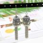 6 Pairs/Set Indian Jhumka Jhumki Ethnic Dangle Earring Sets for Women Vintage Silver Gold Long Tassel Bell Drop Earrings Boho Jewelry