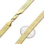 The Bling Factory 9mm 14k Yellow Gold Plated Flat Herringbone Chain Necklace + Gift Box The Bling Factory 9mm 14k Yellow Gold Plated Flat Herringbone Chain Necklace + Gift Box