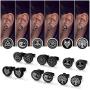 FaithHeart Viking Runes Black Stud Earrings Men Women Studs Set Jewelry 2-12 MM with Brand Packaging 6 Pairs