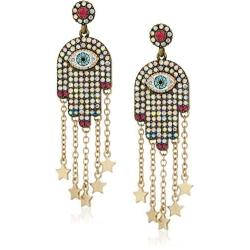 Betsey Johnson Hamsa Drop Earrings