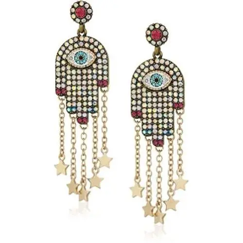 Betsey Johnson Hamsa Drop Earrings