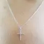 Dazzlingrock Collection Round White Diamond Ladies Cross Religious Pendant (Silver Chain Included), 10K Gold
