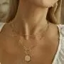 M MOOHAM Layered Gold Initial Necklaces for Women, 14K Gold Plated Paperclip Chain Layered Necklace Simple Cute Hexagon Letter Pendant Womens Jewelry Initial Necklace Gold Chain Necklaces for Women