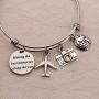 SEIRAA Travel Bracelet Wanderlust Jewelry Retirement Gift Stainless Steel Expandable Wire Bangle Adventure Lover Jewelry