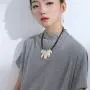 Chunky Silver Gold Pendant Black Leather Choker Necklace for Women Fashion Jewelry Chunky Silver Gold Pendant Black Leather Choker Necklace for Women Fashion Jewelry