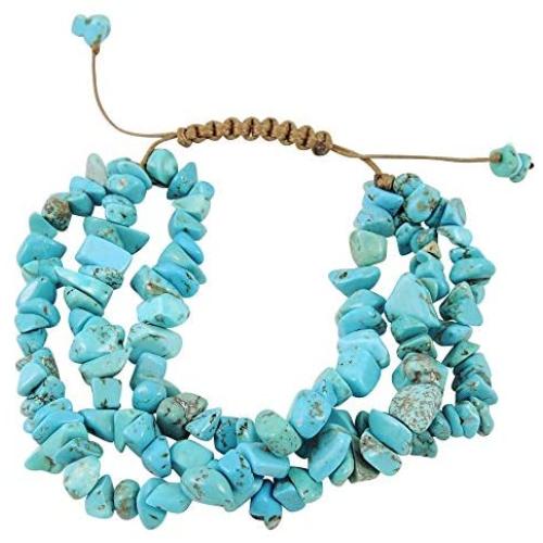 Turquoise Network Gemstone Bracelet 3-Strands (Choose Color)
