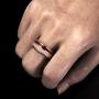 HZX JELEY 8mm Titanium Wedding Hand Ring Tungsten Silver Meteorite Fiber Inlay High Polish Comfortable Fit Silver / 18K Gold/Rose Gold for Men&Women/Size 7-12