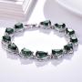 GULICX White Gold Plated Tear Drop AAA Cubic Zirconia Women Bracelet Earrings Necklace Jewelry Set