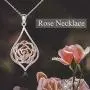 WINNICACA s925 Sterling Silver（Hummingbird&Lotus&Sunflower& Rose& Daisy&Bee&Tree of Life） Pendant Necklace Jewelry for Women Teens Birthday Gift
