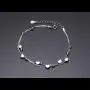 S925 Sterling Silver Jewelry Forever Love Heart Stars Beads Double Chain Bracelet Friendship Adjustable Charm Bracelet Gift for Womens Girls 7+2 inches S925 Sterling Silver Jewelry Forever Love Heart Stars Beads Double Chain Bracelet Friendship Adjustable Charm Bracelet Gift for Womens Girls 7+2 inches