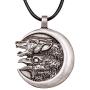 HAQUIL Viking Jewelry Wolf and Raven Pendant Leather Cord Necklace for Men and Women, 19.7''
