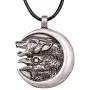 HAQUIL Viking Jewelry Wolf and Raven Pendant Leather Cord Necklace for Men and Women, 19.7'' HAQUIL Viking Jewelry Wolf and Raven Pendant Leather Cord Necklace for Men and Women, 19.7''