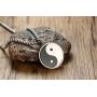 VNOX Chinese Philosophy Taoist Symbol Yin-Yang Taichi Yoga Stainless Steel Rhinestone Pendant Necklace