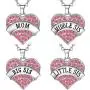 Hicarer 4 Pieces Big Sis Middle Sis Little Sis Mom Crystal Heart Shape Pendant Necklace Set Sister Family Jewelry for Sister Girls Kids Hicarer 4 Pieces Big Sis Middle Sis Little Sis Mom Crystal Heart Shape Pendant Necklace Set Sister Family Jewelry for Sister Girls Kids