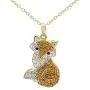 CRYSTALOGY Women’s Sterling Silver Swarovski Crystal Fox Animal Pendant Necklace, 18” Chain CRYSTALOGY Women’s Sterling Silver Swarovski Crystal Fox Animal Pendant Necklace, 18” Chain