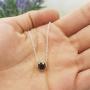 Dazzlingrock Collection 14K Round 6 MM Gemstone & Diamond Ladies Halo Pendant (Silver Chain Included), Rose Gold