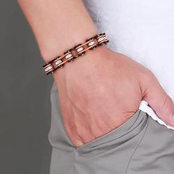 BEMI Cool Style Gothic 10MM Wide Bike Motorcycle Chain Polished Stainless Steel Link Bracelet for Men
