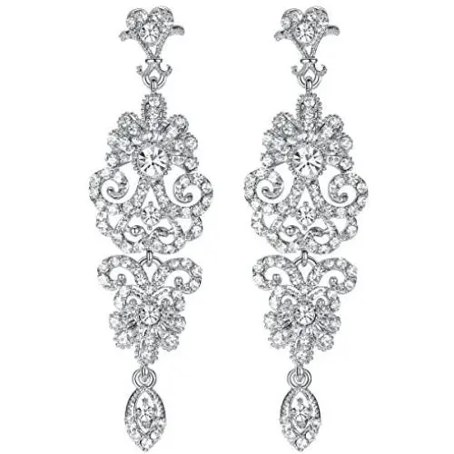 mecresh Gold/Silver Rhinestone Chandelier Wedding Bridal Dangle Earrings mecresh Gold/Silver Rhinestone Chandelier Wedding Bridal Dangle Earrings