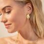 Open Hoop Earrings 14K Gold Plated Half Split Stud Hoop Earrings 925 Sterling Silver Post Hypoallergenic Jewelry Gifts for Women and Girls