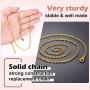 ChainsPro Women 1.2mm Slim Snake Chain, Replacement Necklace, 18-30“ Length, 18K Gold/Rose Gold Plated (Send Gift Box)
