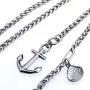 4mm width stainless steel men women anchor pendant necklace jewelry 4mm width stainless steel men women anchor pendant necklace jewelry