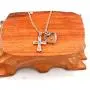 Rose Gold & Platinum Plated Baguette Cut Cubic Zirconia Cross Pendant Necklace with Mustard Seed Heart Pendant Y938 Rose Gold & Platinum Plated Baguette Cut Cubic Zirconia Cross Pendant Necklace with Mustard Seed Heart Pendant Y938