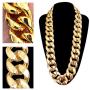 DaNaRaa Mens Chunky Necklace, Rapper Fake Gold Chain 90s Hip Hop Fake Gold Necklace Costume Accessory (27.5 Inches1.37inches)