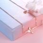Heartbeat Necklace 925 Sterling Silver EKG Cute Life Line Heartbeat Love Cardiogram Necklace Gift for Women Girls,18''