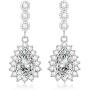 Kelofty Cubic Zirconia Dangle Earrings for Women, Girls, Bridesmaids Earrings with 14k-White-Gold-Plated, Womens Earring Dangle, Bride Earrings