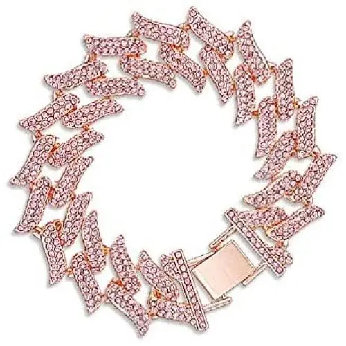 Pingyongchang Fashion 20cm Rhinestone Iced Out Bracelet Hip Hop Crystal Cuban Link Iced Bling Chain Bracelet for Women Girls Party Gifts Jewelry Pingyongchang Fashion 20cm Rhinestone Iced Out Bracelet Hip Hop Crystal Cuban Link Iced Bling Chain Bracelet for Women Girls Party Gifts Jewelry