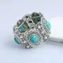 Amazon Day Deals Turquoise Long Beaded Bohemia Necklace for Women Vintage Ethnic Alloy Pendant Jewelry & Earring Set