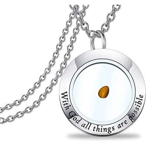 KUIYAI with God All Things are Possible Necklace Mustard Seed Pendant Necklace Faith Jewelry Religious Jewelry Inspirational Christian Gift KUIYAI with God All Things are Possible Necklace Mustard Seed Pendant Necklace Faith Jewelry Religious Jewelry Inspirational Christian Gift
