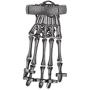 Lux Accessories Black Hem Gothic Skull Tools Full Hand Skeleton Bracelet Rings