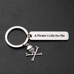 SEIRAA Pirates Keychain Skull Crossbones Charm Pirate of Caribbean Inspired Gift for Pirate Lover Pirate Jewelry