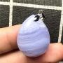 DUOVEKT Necklace Pendant Natural Blue Lace Agate Jewelry for Women Man Crystal 27x21x9mm Stone Water Drop Beads Gemstone AAAAA